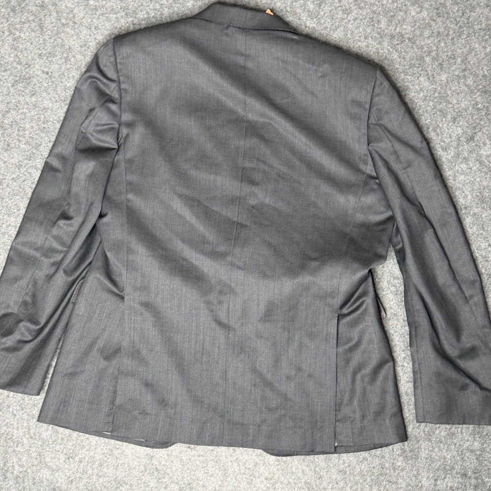 Mens Grey 100% Wool 2 Button Suit Set 42R W36 Made in USA 3510/2FP - Picture 10 of 16